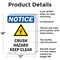 Signmission Crush Hazard Keep Clear OSHA Notice Sign, Aluminum, 12in W x 18in L, 2PK OS-2PACK-NS-A-1218-V-10848 - alternate 3